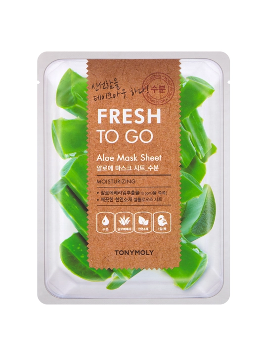 Matoli yuz niqobi TONY MOLY FRESH TO GO 25g, namlantirish, tekstura, Koreys parvarishi