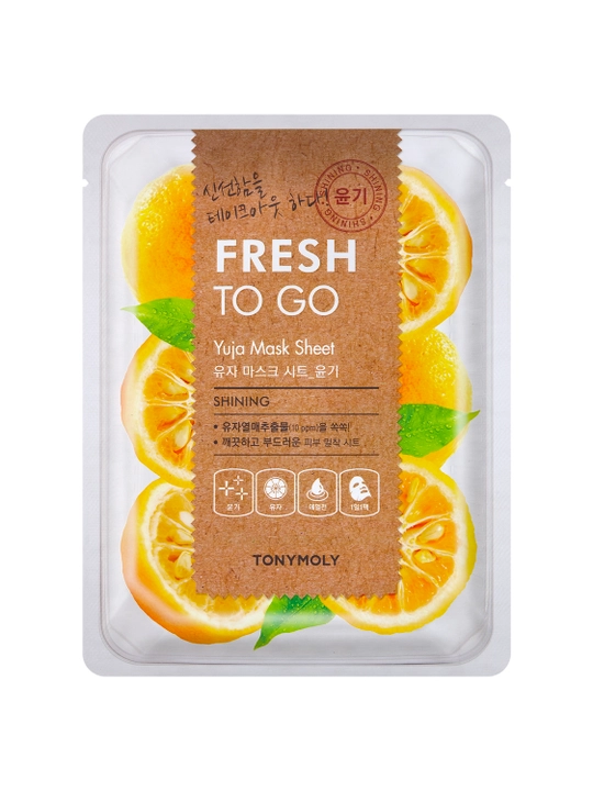 Matoli yuz niqobi TONY MOLY FRESH TO GO 25g, namlantirish, tekstura, Koreys parvarishi