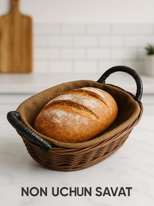 Корзина для хлеба, ротанговая и тканевая, стильный декор для кухни и стола