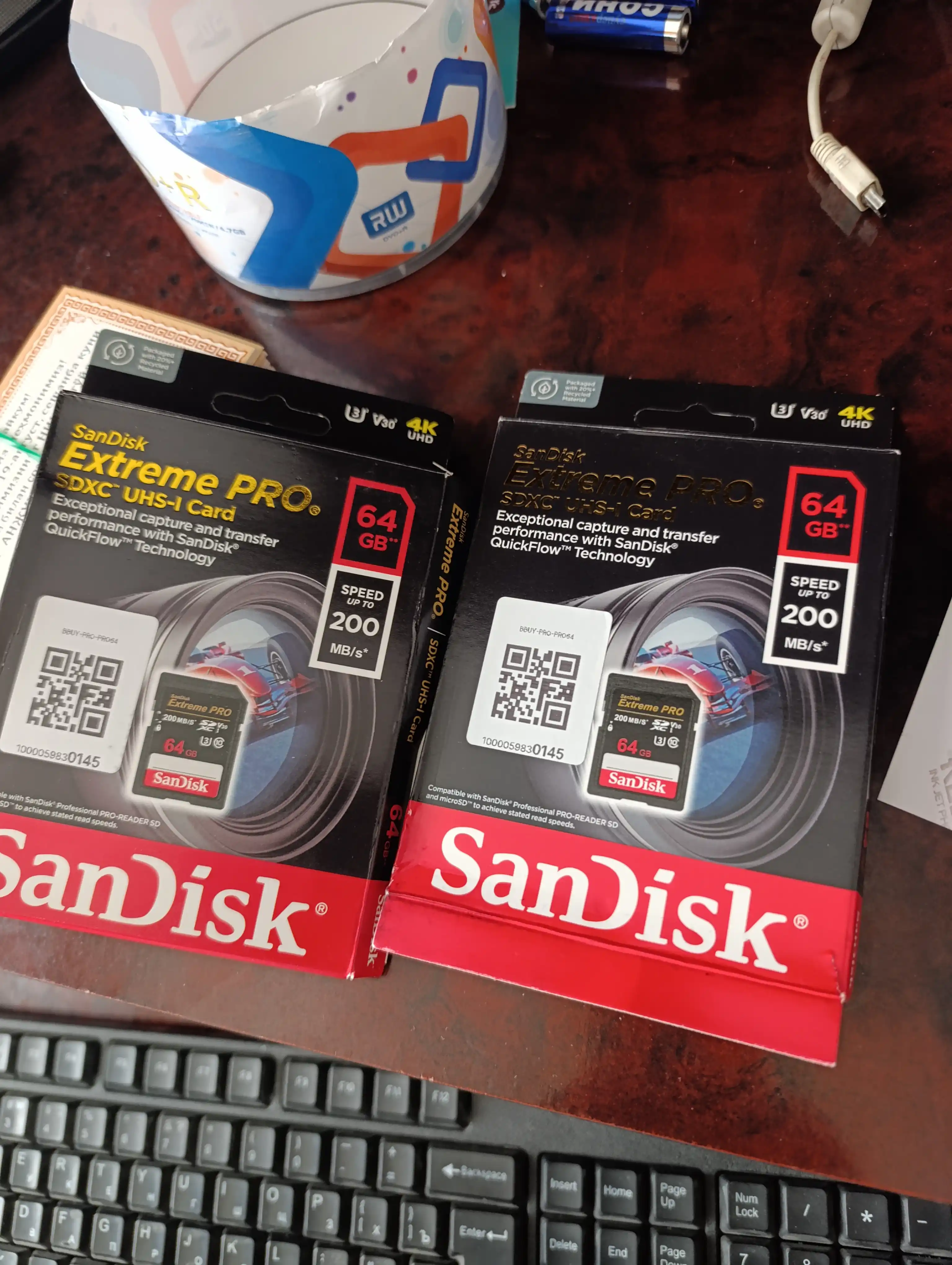 Карта памяти для фотоаппарата Sandisk Extreme Pro SDXC UHS-I card, 32 ГБ, 64 ГБ, 128 ГБ