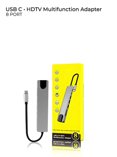 Type-C to Хаб USB-C Hub 8-в-1 / 3-в-1 Type-C LAN, Type-C HDMI