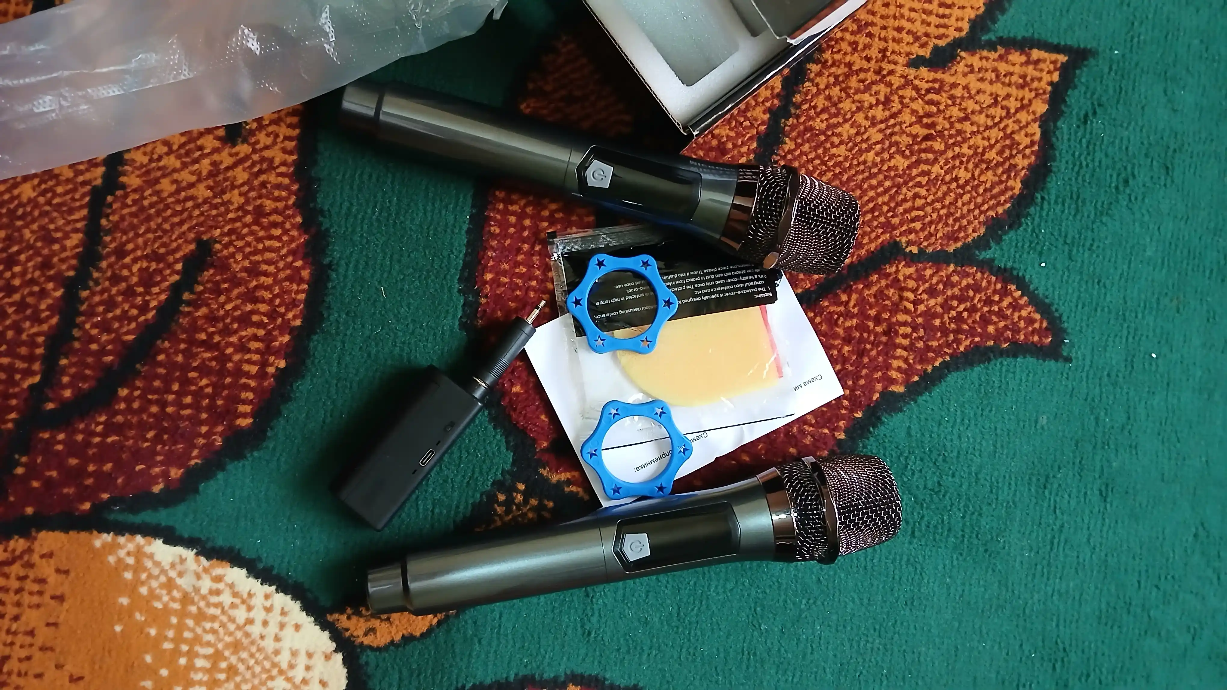 Simsiz karaoke mikrofonlari, professional, 2 dona
