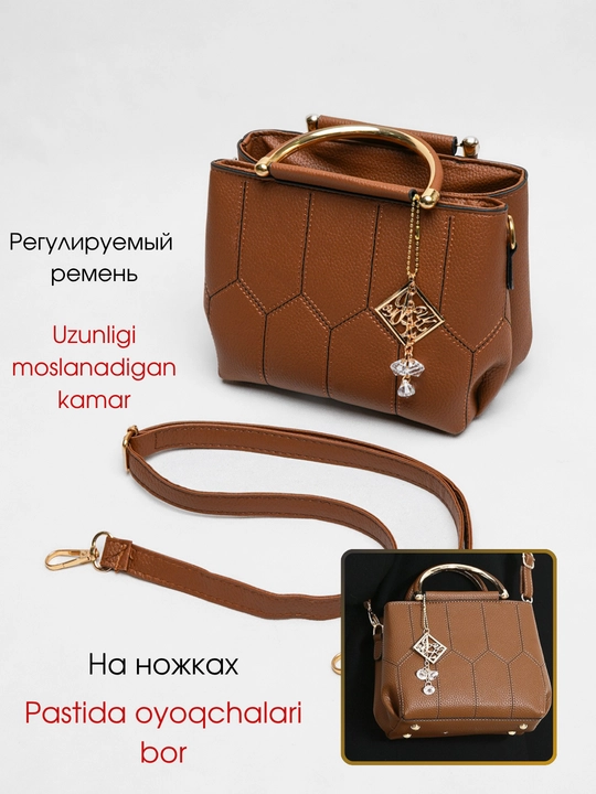 Ayollar sumkasi yelkama, eko-charmdan kross bodi