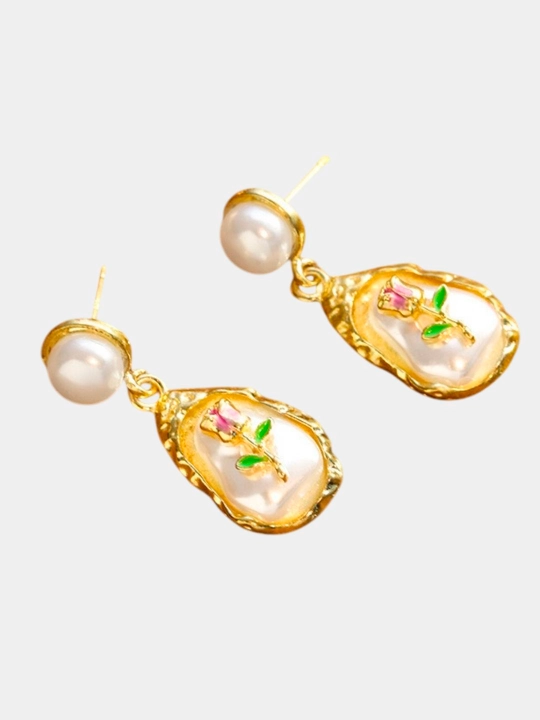 Серьги женские, круглые, со стразами