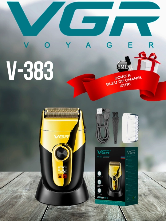 Триммер для бритья бороды VGR 383 + пробник духов Change Chanel 5 мл в подарок - 