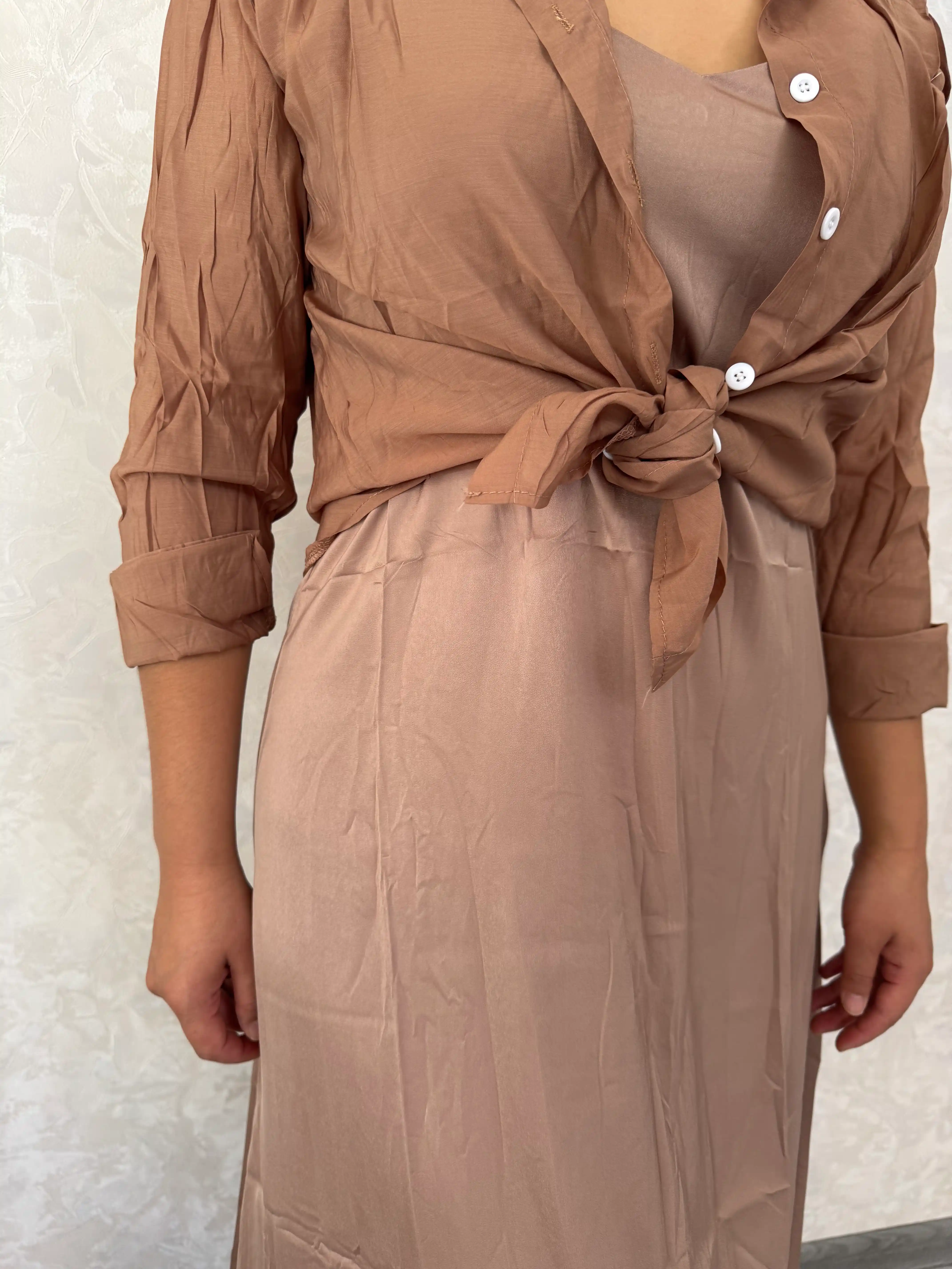 Платье сарафан с рубашкой, женский костюм  — EllyFashion