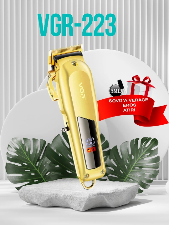 Триммер для бороды бритья VGR 223+Пробник духов Versace Eros 5 мл в подарок - 