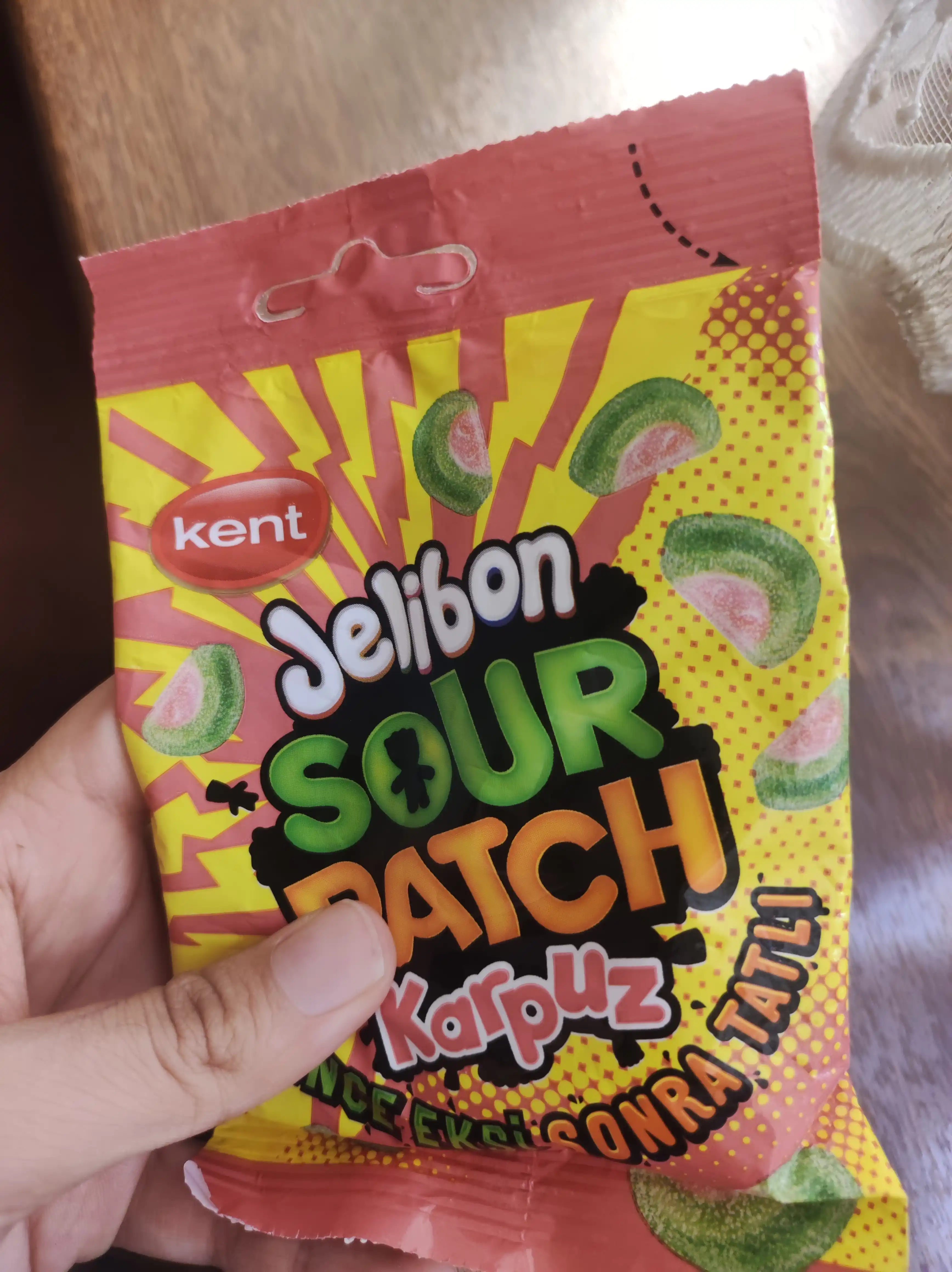 Жевательный мармелад Kent Sour Patch Karpuz, со вкусом арбуза, кислый, 80 г