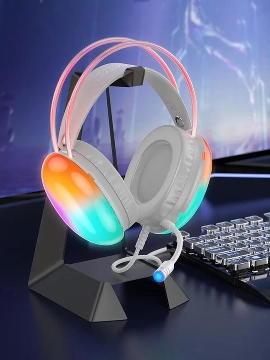 Игровые наушники с микрофоном, RGB подсветка, для ПК, проводные