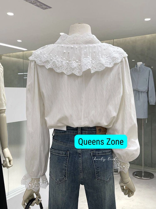 Kofta oq, maktab, ofis va o'qish uchun oq bluzka, 3XL gacha