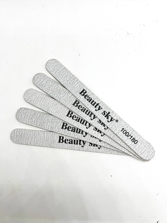 Пилка для ногтей beauty sky 100/180, длина 18 см, 5/10 штук