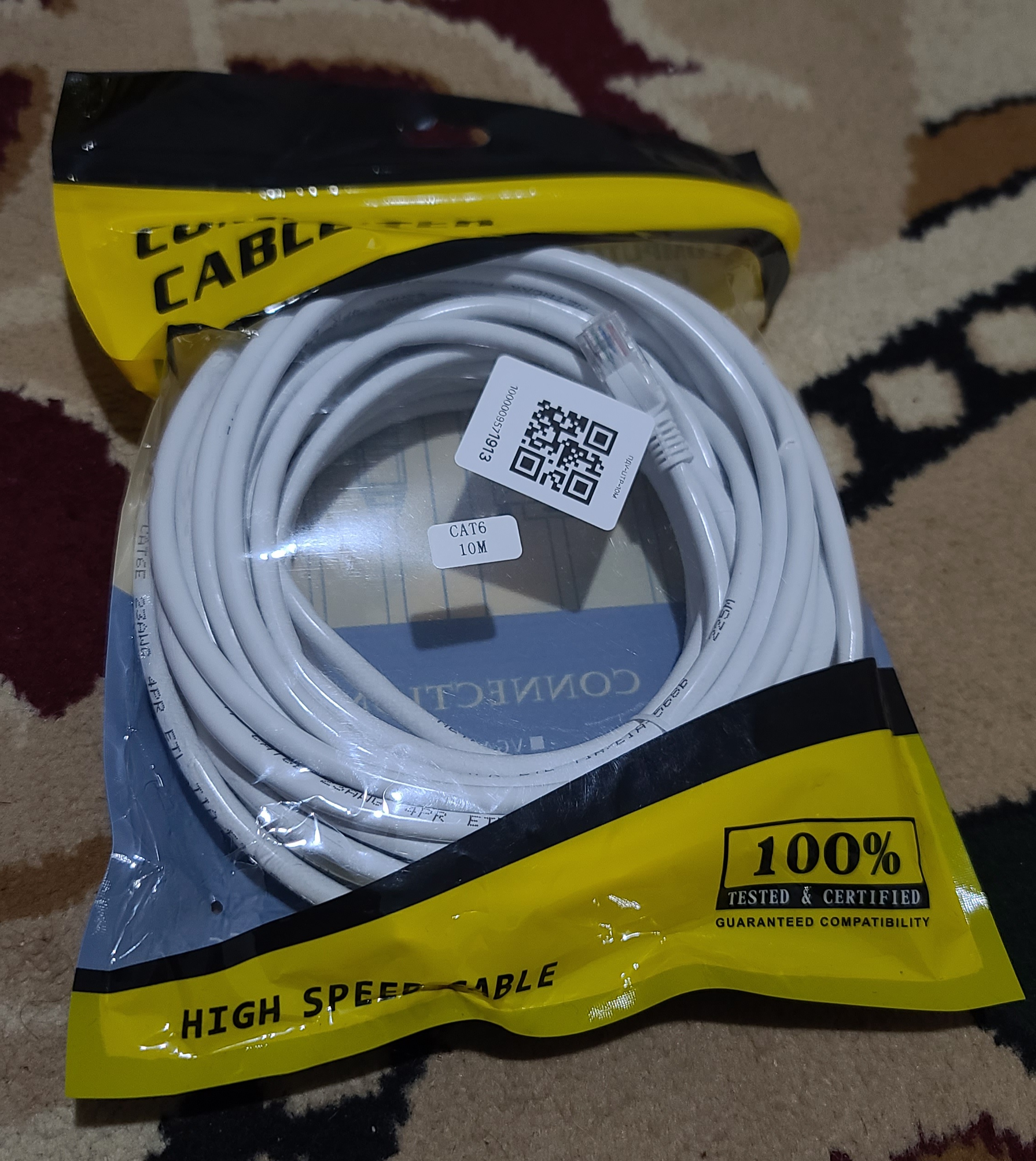 Wi-Fi uchun kabel Patch kord Lan UTP cat6, 1.5 m, 3 m, 5 m, 10 m, 15 m, 20 m, 30 m, 40 metr