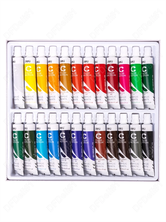 Akril bo'yoqlar Deli, 24 rang 12 ml / tuba C12-24, 12-24-C