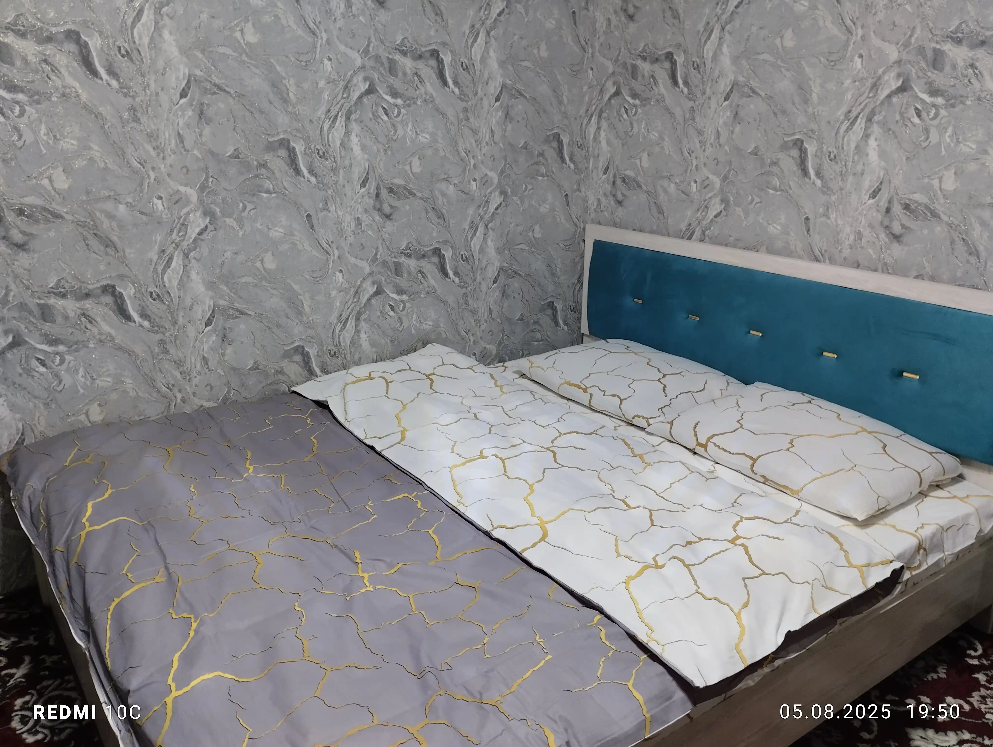 Комплект постельного белья с цветным принтом, пододеяльник, простынь, 2 наволочки, хлопок