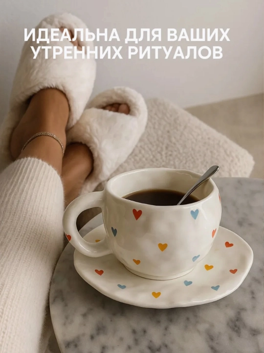 290 ml hajmli sopol choy idishi, finjon va likopcha, sovg‘a to‘plami
