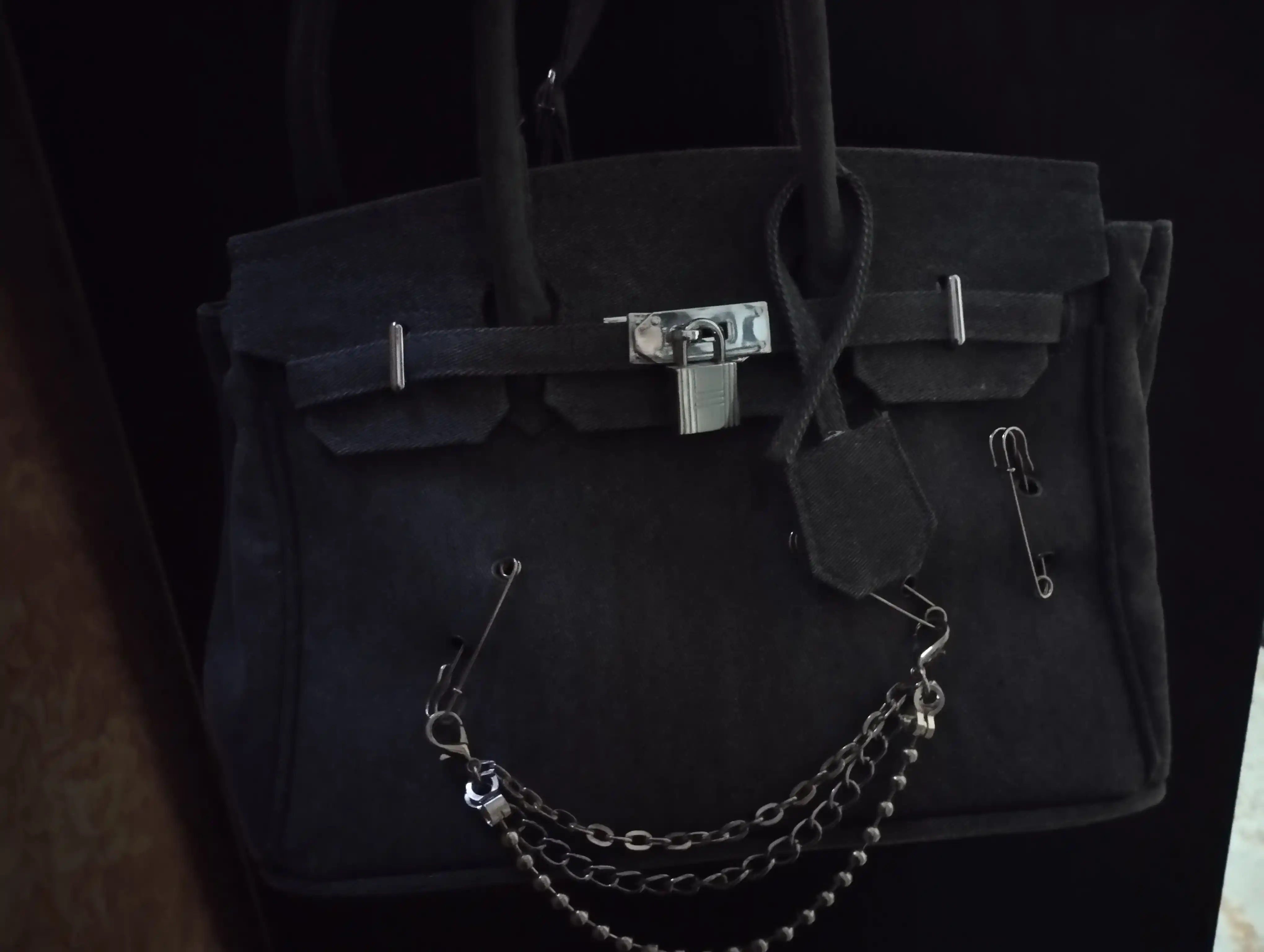 Ayollar uchun Hermes Birkin uslubidagi jinsi sumka, qulfli, yelka orqali, cross-bodi