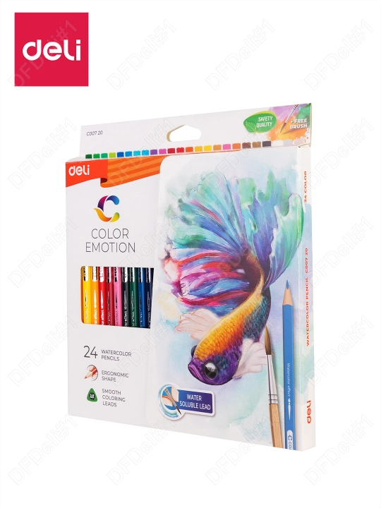 Rangli qalamlar Deli EC00720, 24 rang, akvarel, 00720-EC