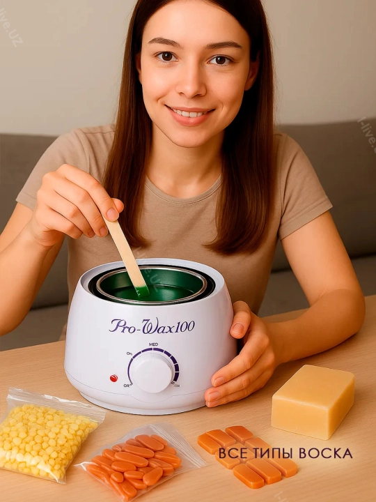 Воскоплав баночный и набор для депиляции, Pro-Wax 100