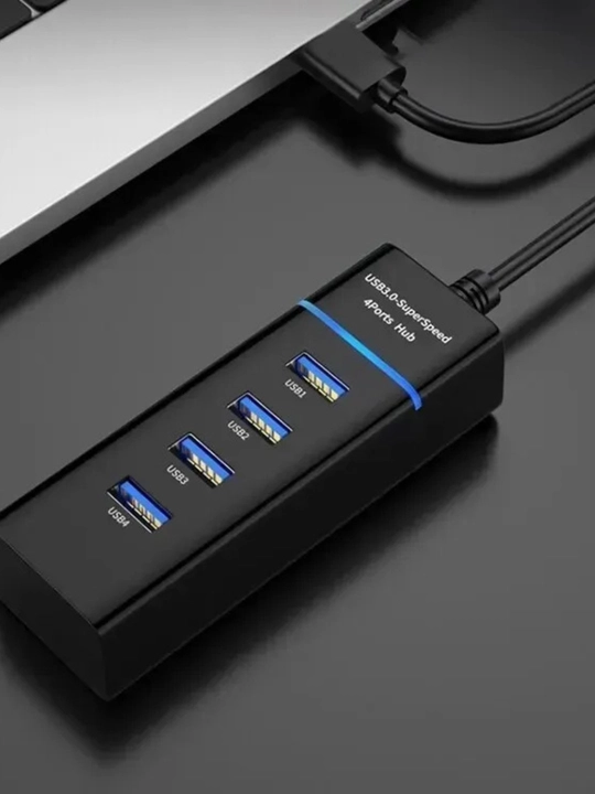 USB Hub 4 ta portli USB 3.0 razvetvitel – 5 Gbit/s tezlik, kompyuter uchun - 