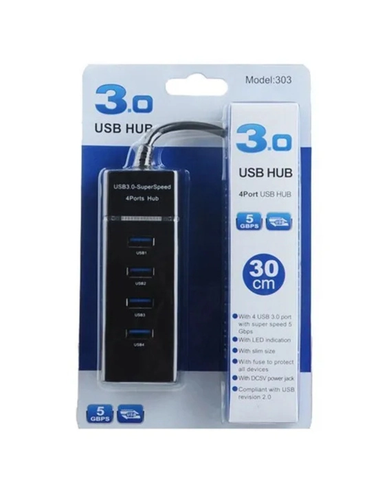 USB Hub 4 ta portli USB 3.0 razvetvitel – 5 Gbit/s tezlik, kompyuter uchun