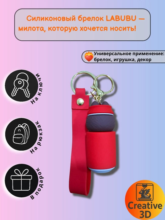 LABUBU silikon brelok — ryukzak va kalitlar uchun figurcha, maktab aksessuari