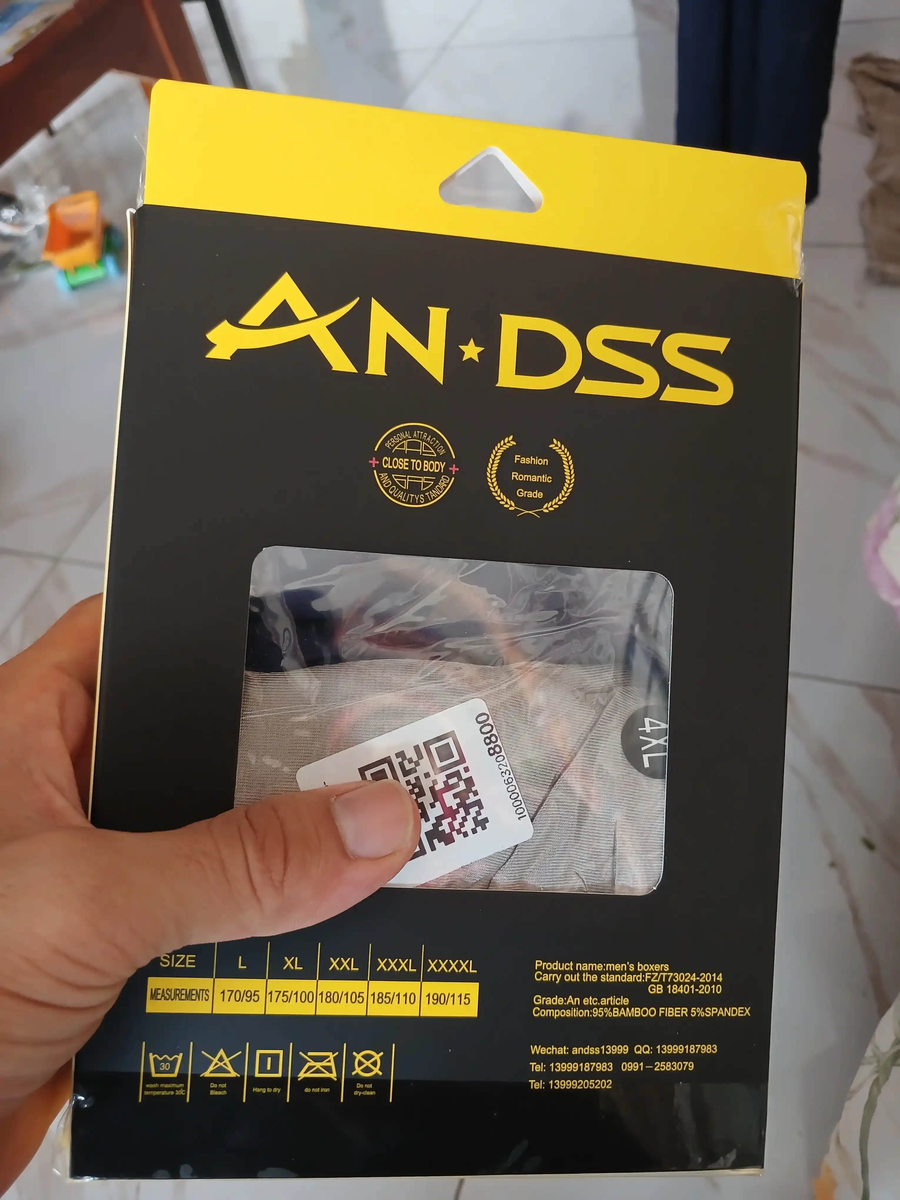 Erkaklar trusiklari Andss, bambuk, 2 dona