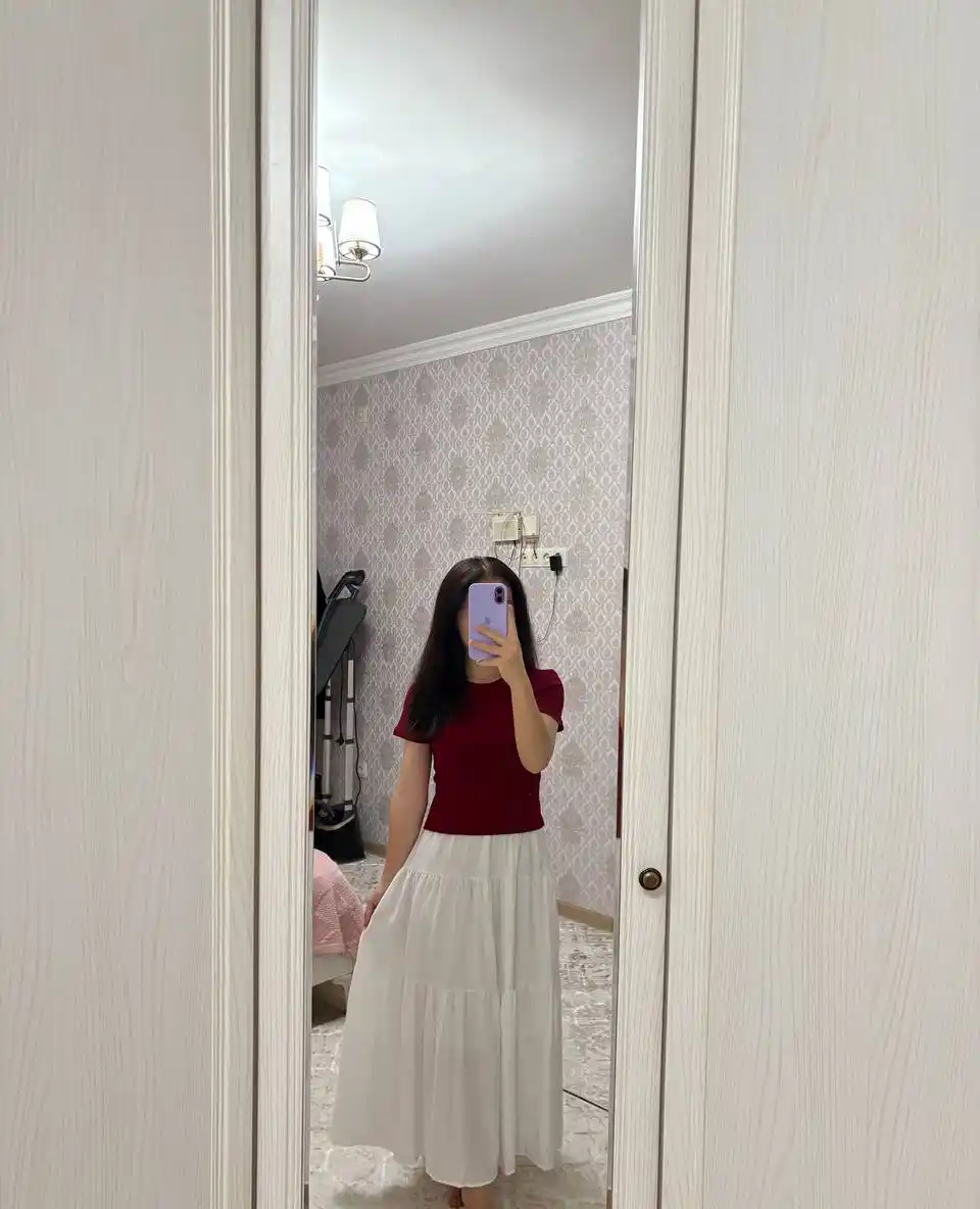 Yozgi yubka, midi, paxta