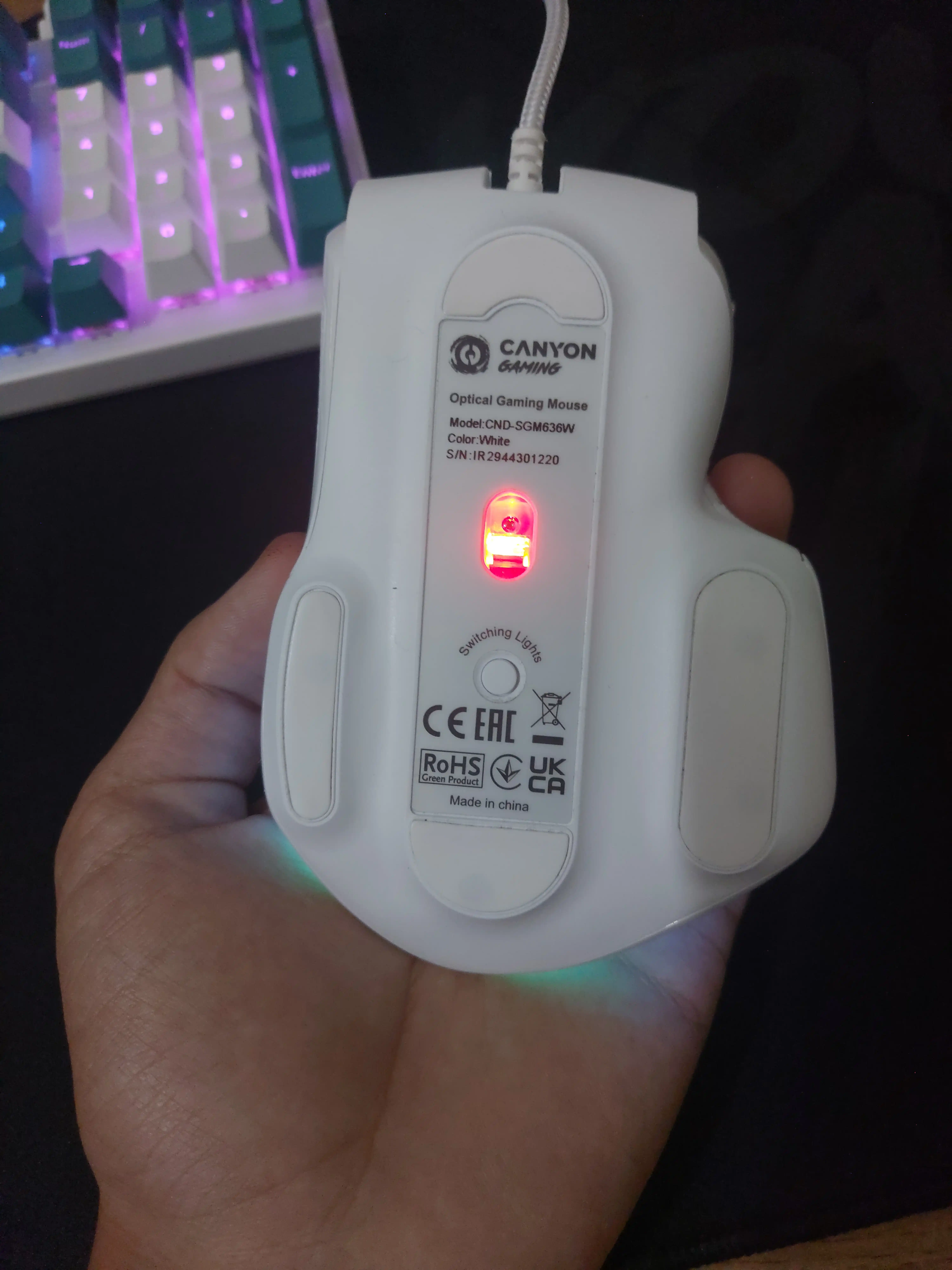 Gaming sichqoncha simli CANYON Fortnax GM-636, RGB yoritgich bilan