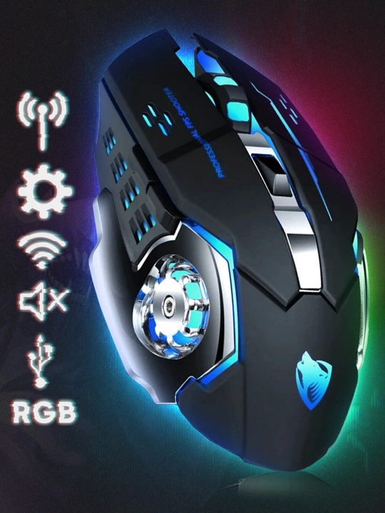 O‘yinlar va ofis uchun mos simsiz sichqoncha, RGB LED bilan har bir dyuymda 3200 nuqta