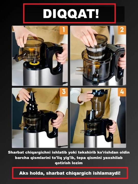 Professional kuchli shnekli sharbat chiqargich