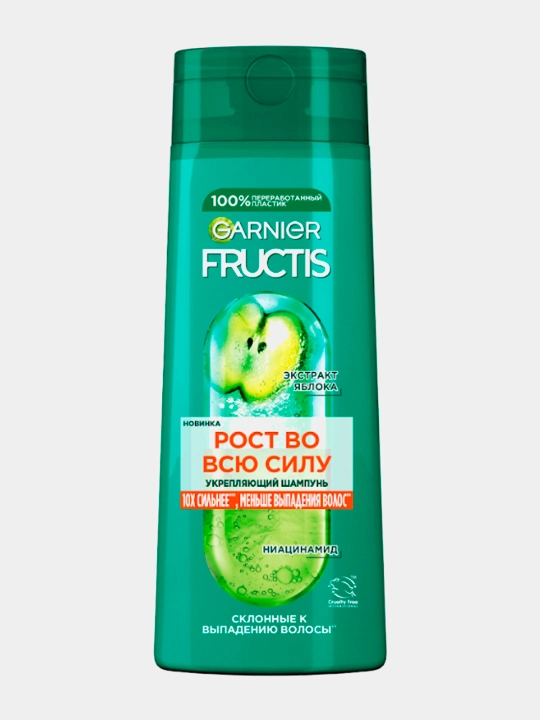 Shampun Garnier Fructis, yo'liq quvvat bilan o'sadi, zaiflashgan sochlar uchun, 400 ml