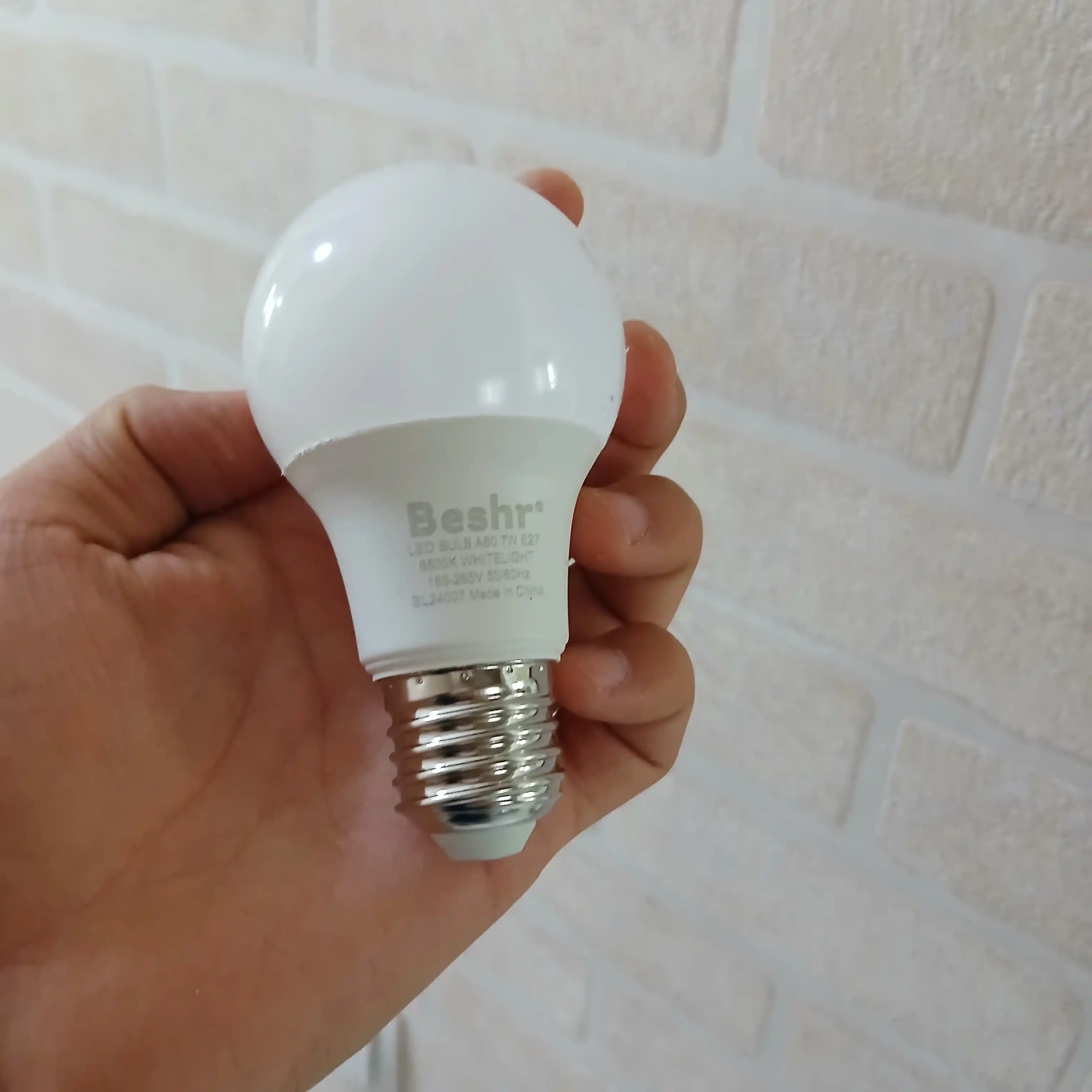 LED lampa, 7 Vt, 6500K- sovuq rang, E27, Beshr, energiya tejamkor, diodli lampa