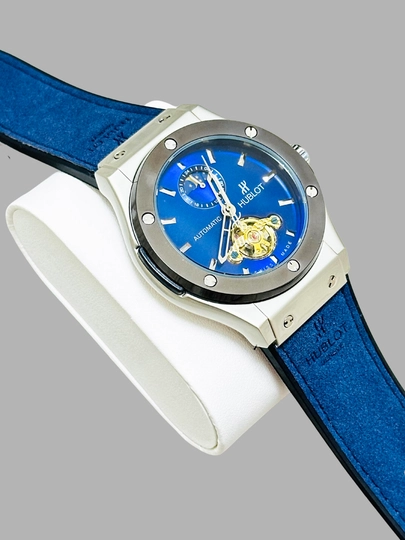 Мужские наручные часы HUBLOT, автоматические, механические, в подарочной коробке — STATUSS-HUBLOT-СИНИЙ