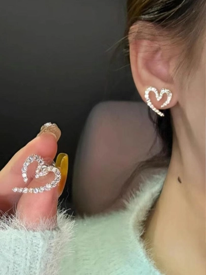 Серьги в форме сердца, женские серьги — MIRSTIL-ЗИРАК-БЕЛЫЙ