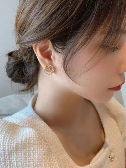 Серьги в форме сердца, женские серьги — MIRSTIL-ЗИРАК-ЗОЛОТ