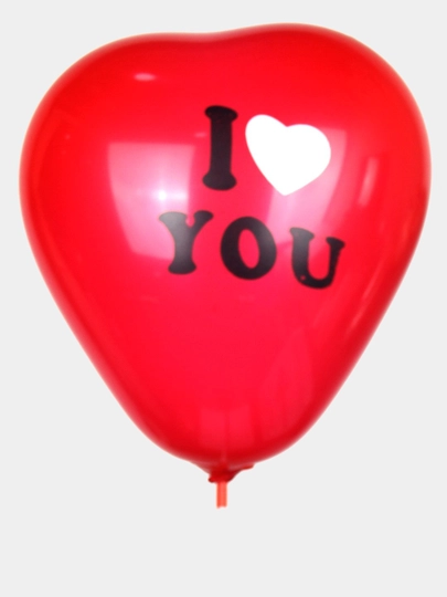 Воздушные шары в форме сердца с надписью I LOVE YOU