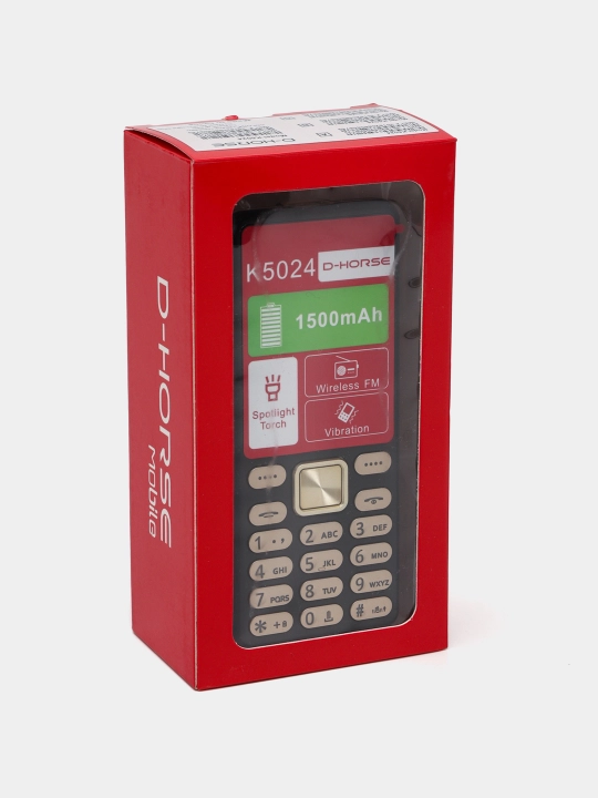 Telefon Knopkali D-Horse 5024, Tugmali telefon FM radio 600mAh, Komlektda zaryadkasi bor