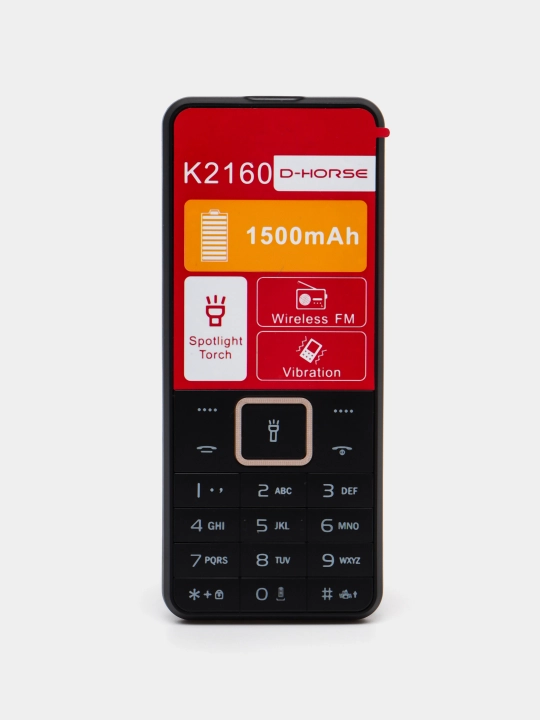 Telefon knopkali D-Horse K2160, oddiy telefon, FM radio, 600mAh - 
