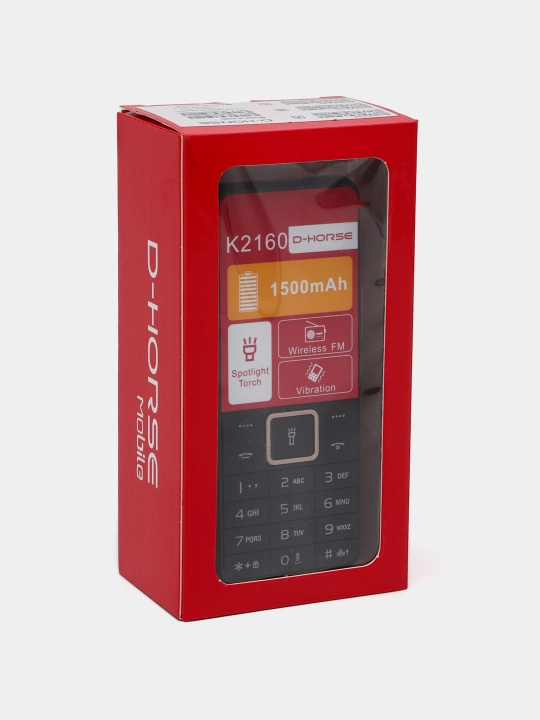 Telefon knopkali D-Horse K2160, oddiy telefon, FM radio, 600mAh