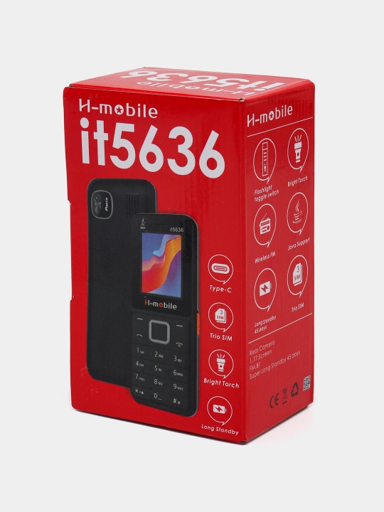 Кнопочный телефон H-Mobile IT5636, простой телефон  FM radio TYPE-C
