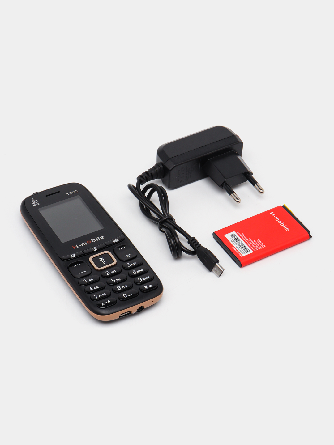 Telefon knopkali H-Mobile T2173, oddiy telefon, FM radio, uzoq muddat quvat