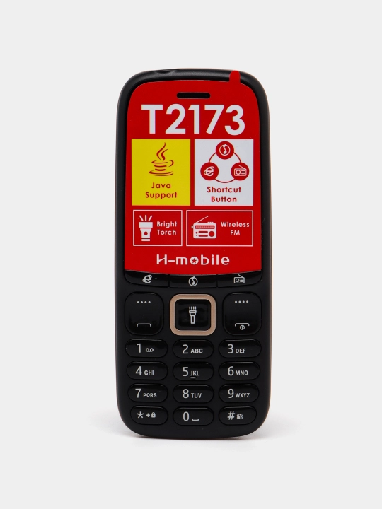 Telefon knopkali H-Mobile T2173, oddiy telefon, FM radio, uzoq muddat quvat - 