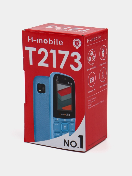 Telefon knopkali H-Mobile T2173, oddiy telefon, FM radio, uzoq muddat quvat