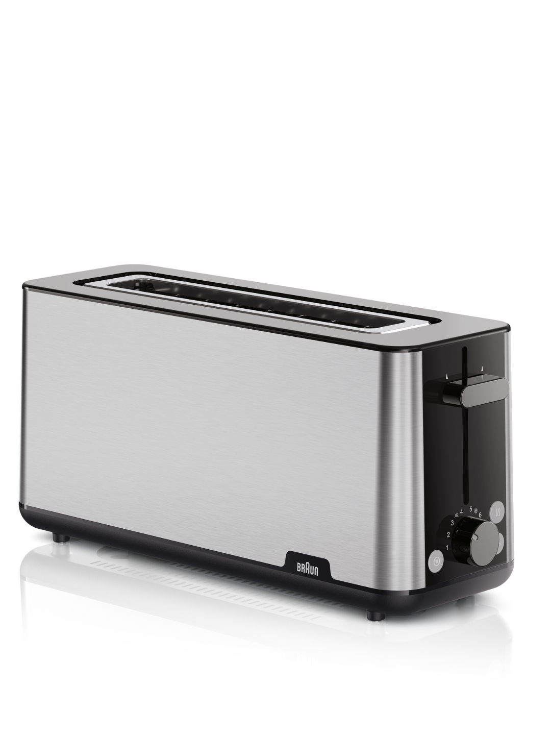 Braun PurShine HT1610BK toster, 1030 Vt, 25 sm bo‘lim, 8 daraja, muzdan tushirish