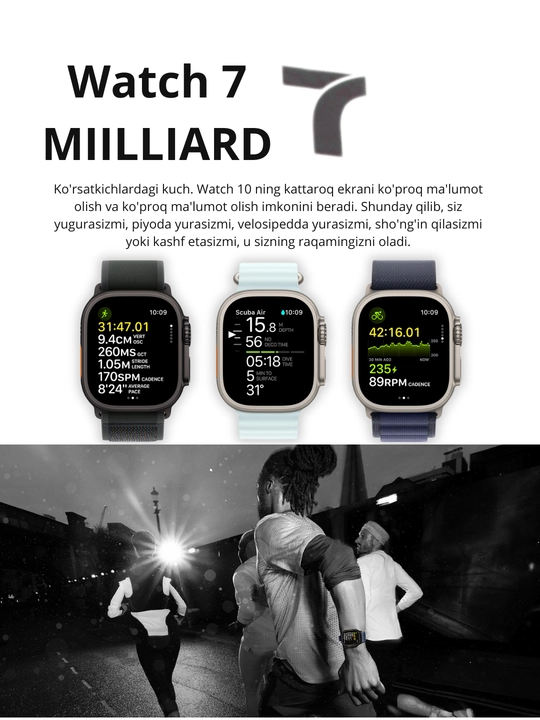 Watch 10 Series, 2,04 дюйма, AMOLED-дисплей, 9,45 мм, 7 миллиардов оригинальных копий