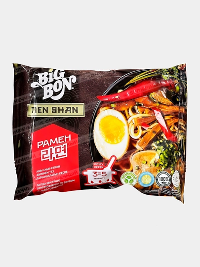 BIGBON рамен, пшеничная лапша, вкус острой говядины, 100 г — KONTI-FDJIZ02