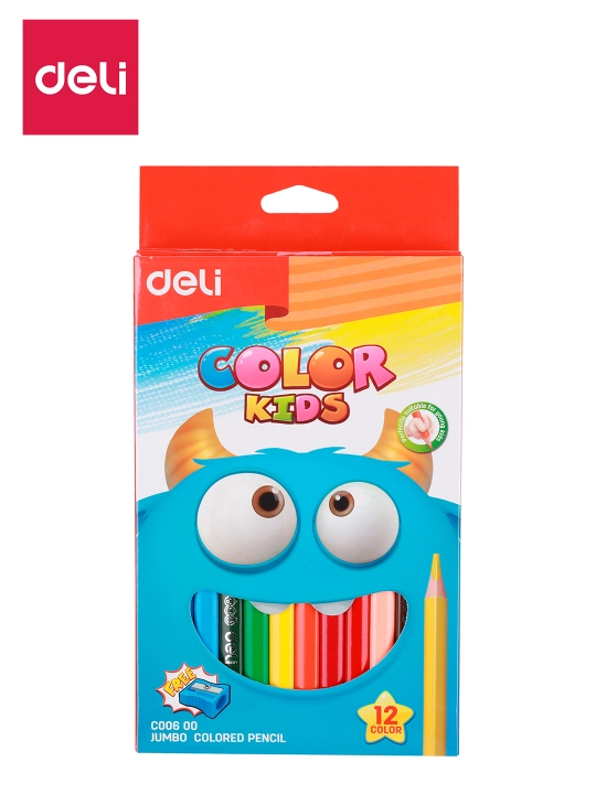 Карандаши цветные 12цв EC00600 Deli Jumbo (Color kids), 00600-EC - 