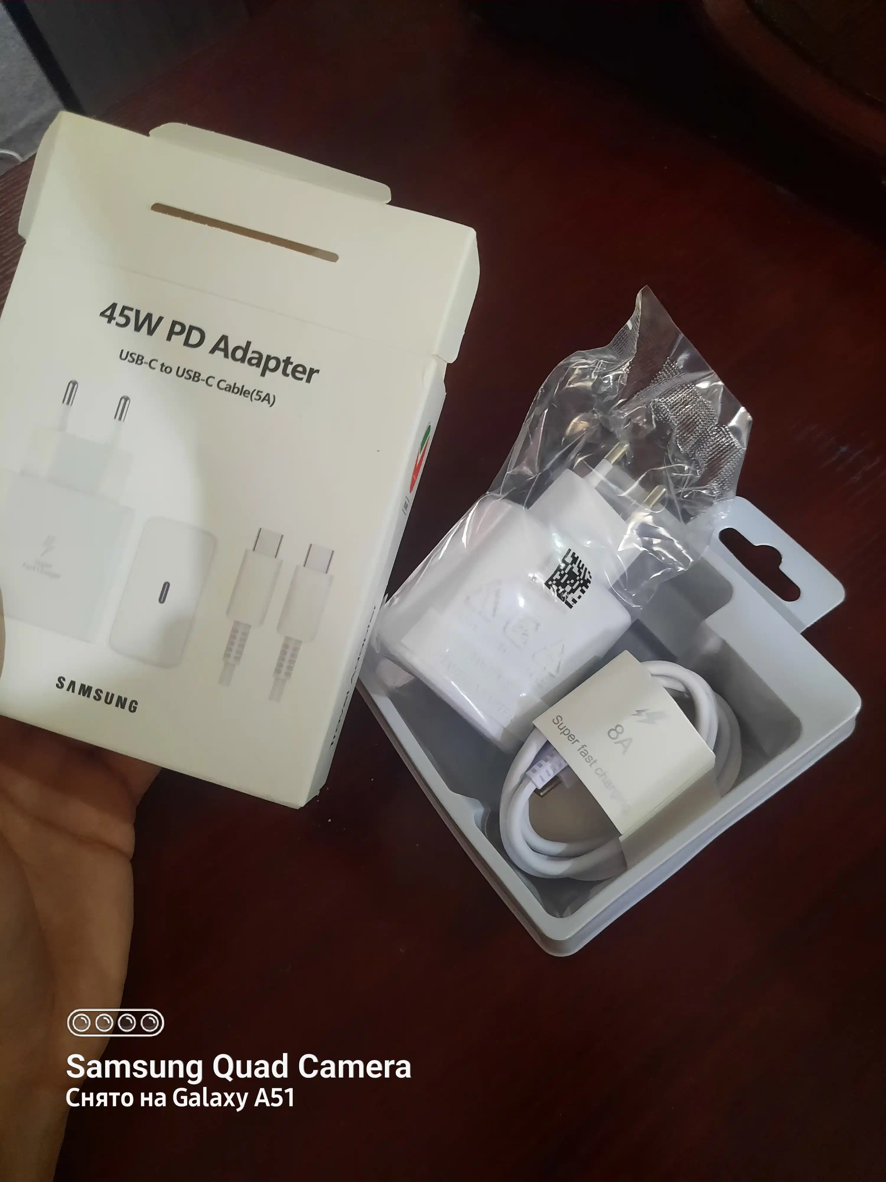 Зарядник для Samsung, быстрое зарядное устройство, с кабелем, Type-C 8A
