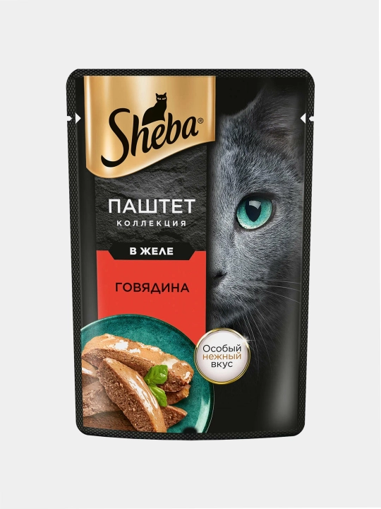 Sheba паштет для кошек с говядиной в желе, 75 г, 5 шт