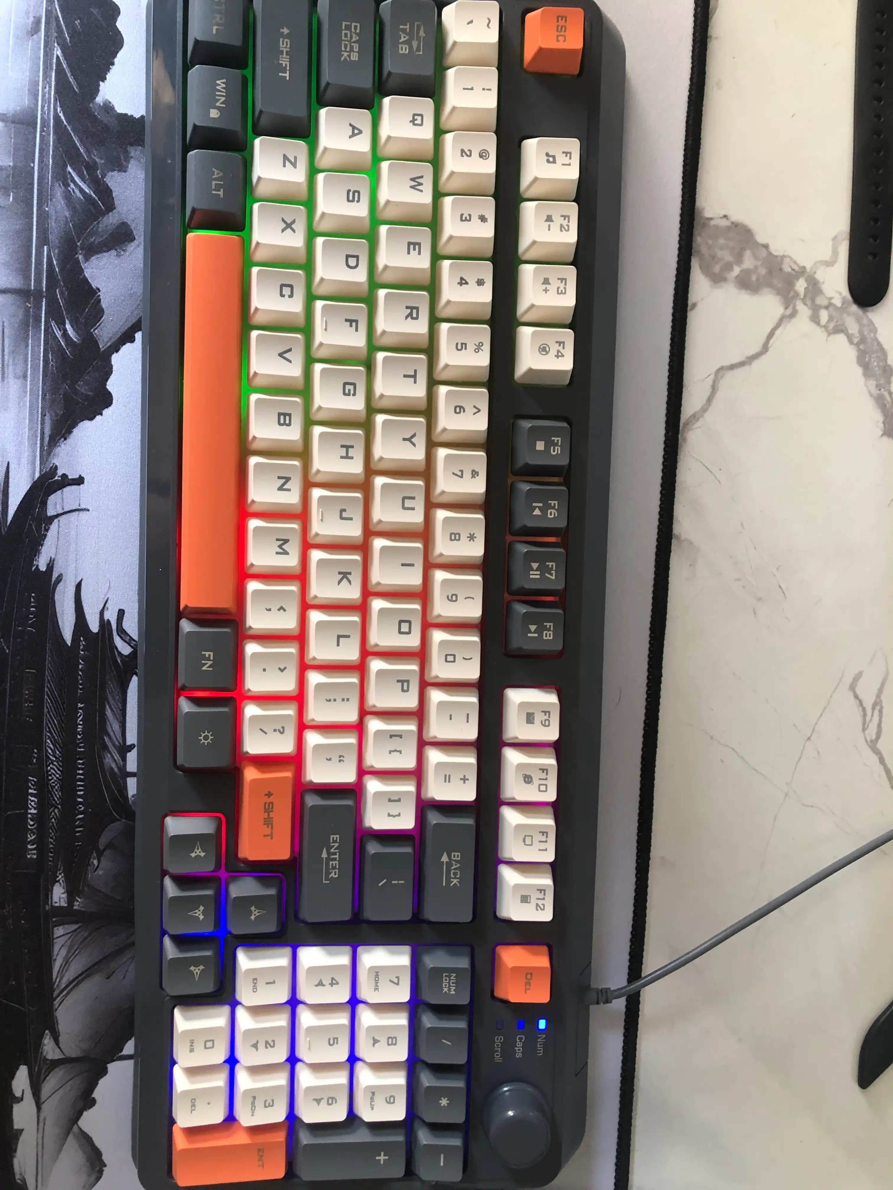 Игровая клавиатура K82, 94 клавиш с мышью, светлая RGB